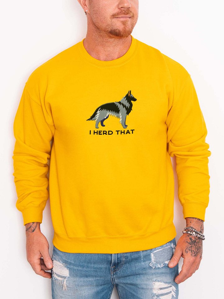 I Herd That Sweatshirt (Embroidered) of a Belgian Tervuren(Gray & Black) product image (2)
