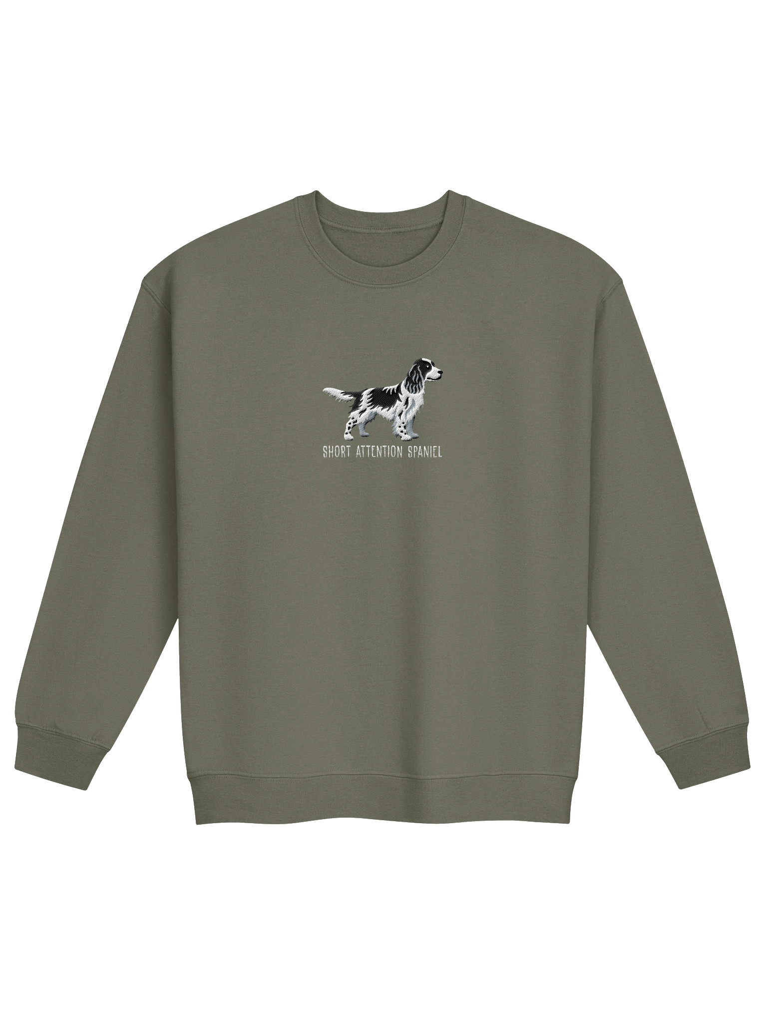Short Attention Spaniel Sweatshirt (Embroidered) of an English Springer Spaniel(Black & White) product image (13)