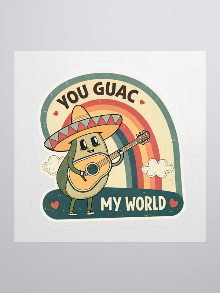 Guac My World Avocado Kiss Cut Sticker product image (2)