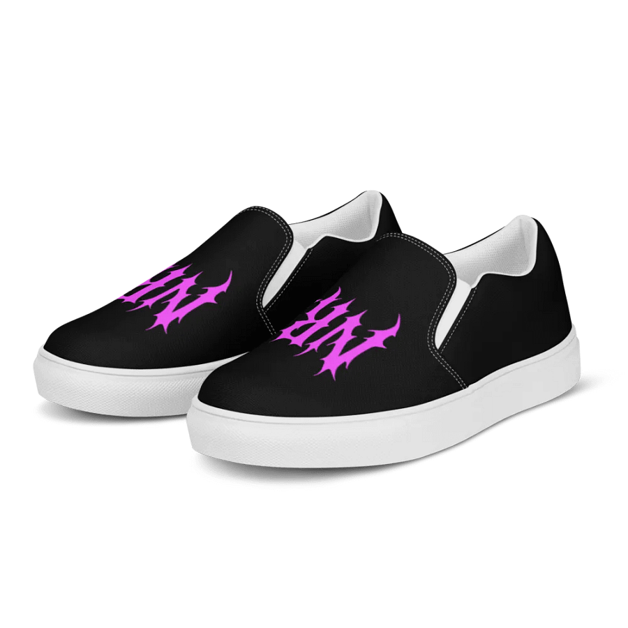 Women's NRG Grunge Slip-On Canvas Shoes (Black/Neon Pink) product image (3)