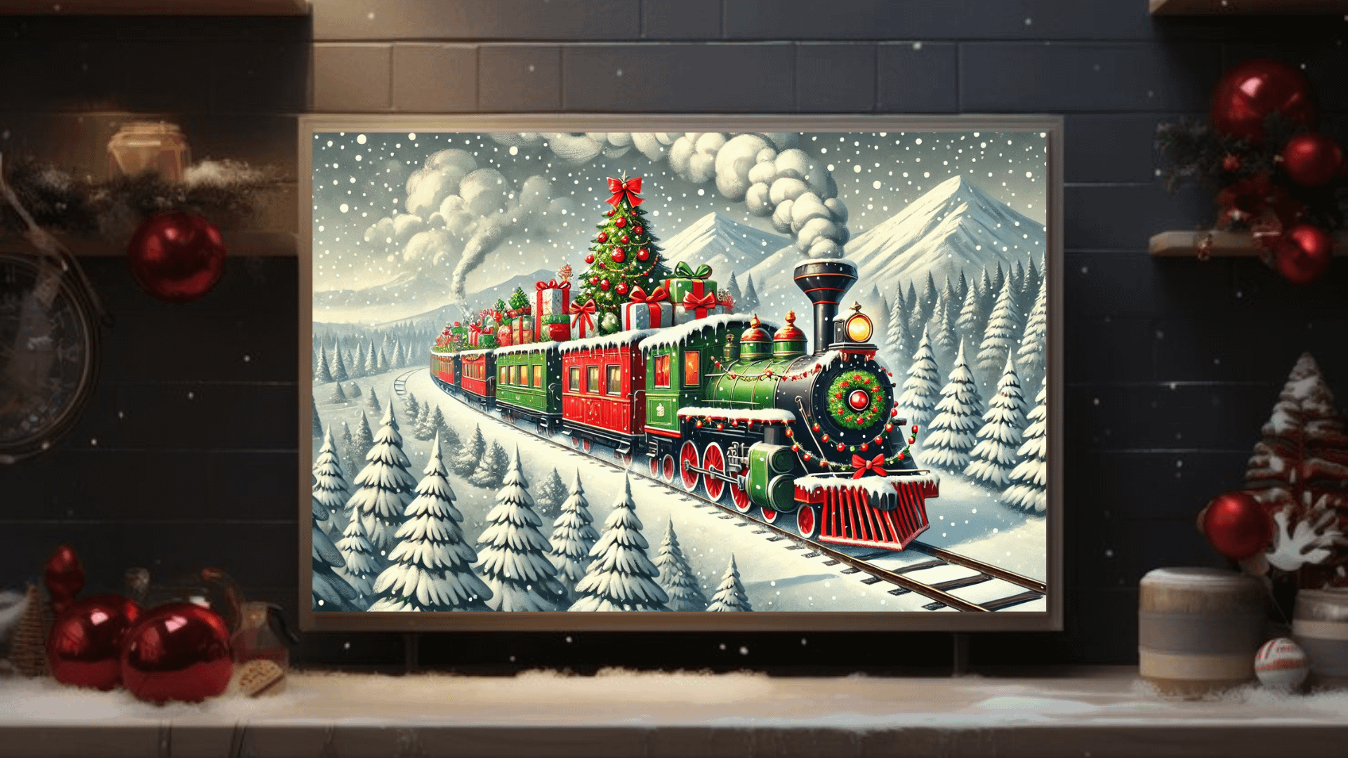Mesmerizing Christmas Train A Nostalgic Winter Journey - Frame TV VI product image (2)