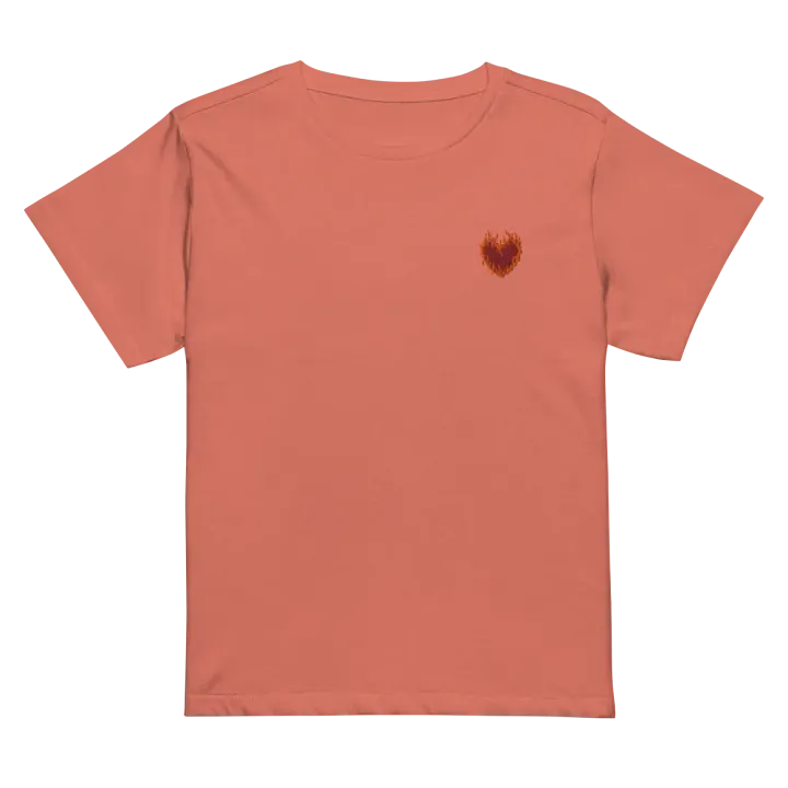 SnugglesCat Flaming Heart Logo | Embroidered High Waisted Tee product image (1)