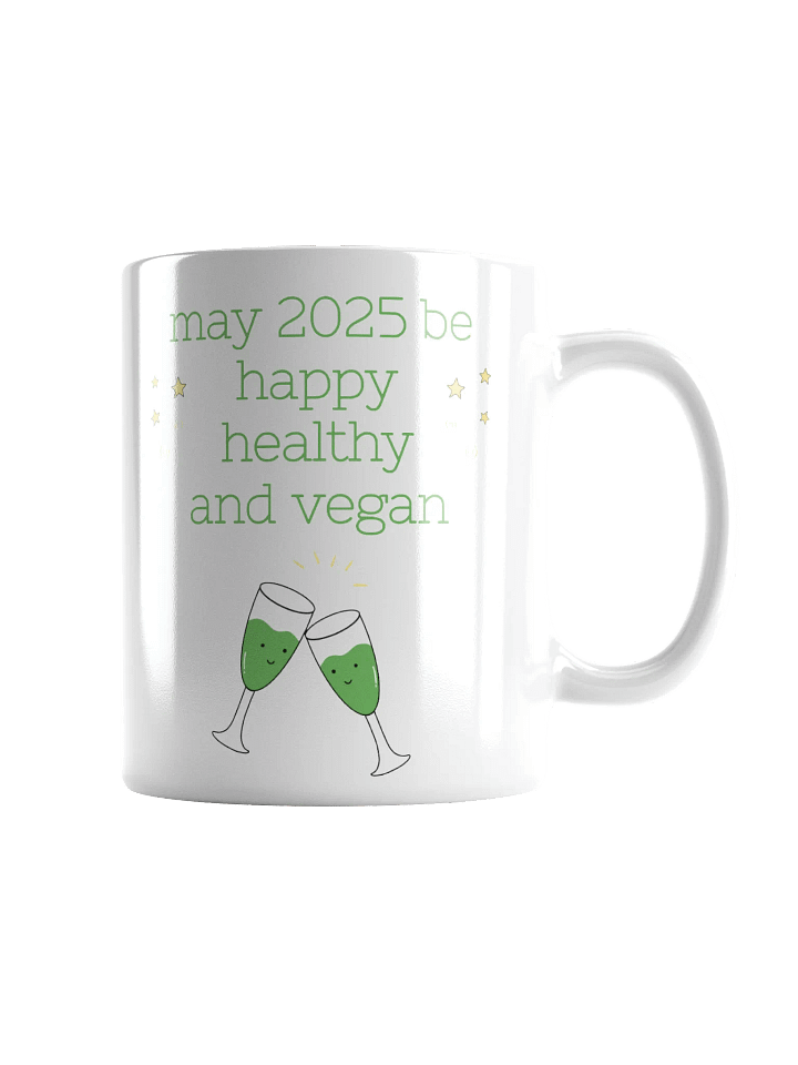 “Happy, Healthy, and Vegan 2025” Coffee or Tea Mug product image (1)