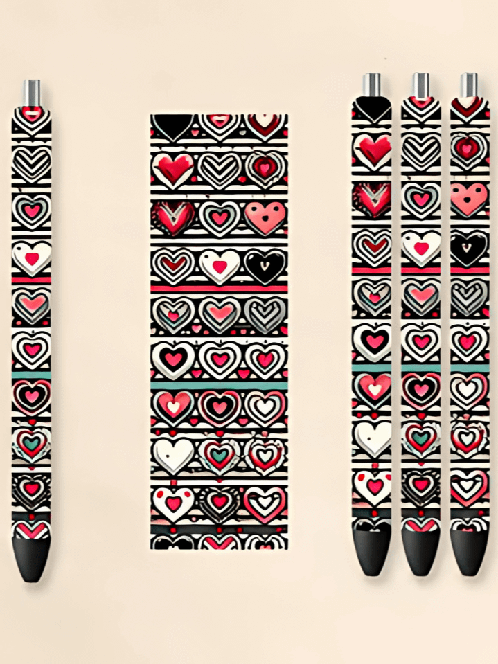 Glitter Valentine Pen Wrap PNG – Romantic Love Theme – Sublimation-Ready Design for Pens – 300 DPI High-Quality File – Instant Download product image (1)