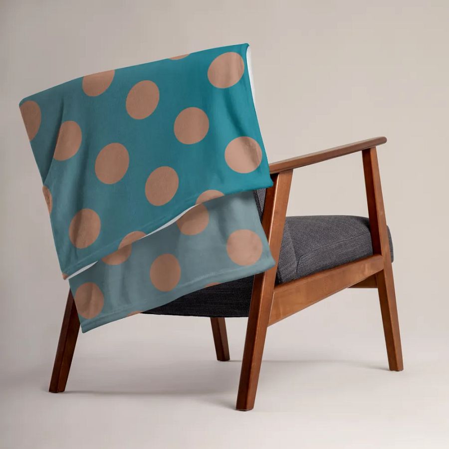 Denim and Brown Polkadots Throw Blanket product image (15)