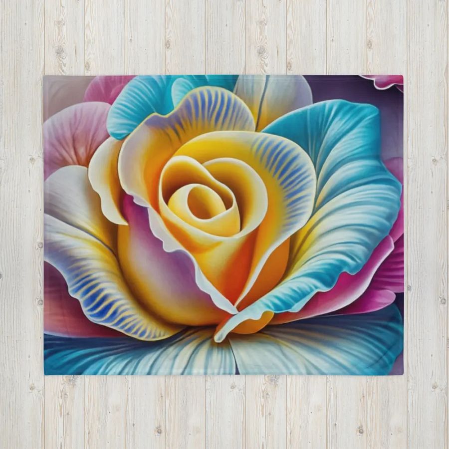 Exotic Colorful Rose Throw Blanket product image (5)
