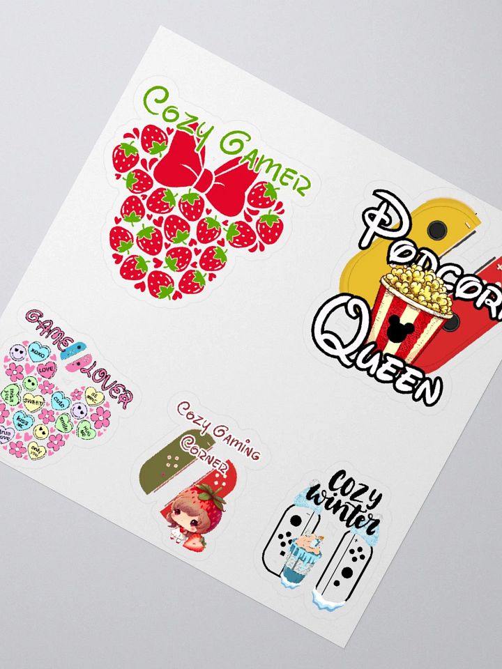 Cozy Gamer and Popcorn Queen Sticker Set product image (6)