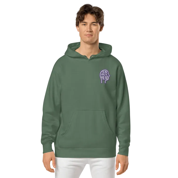 In My Head (L.C. purple bubble design 2) embroidered pigment hoodie product image (13)