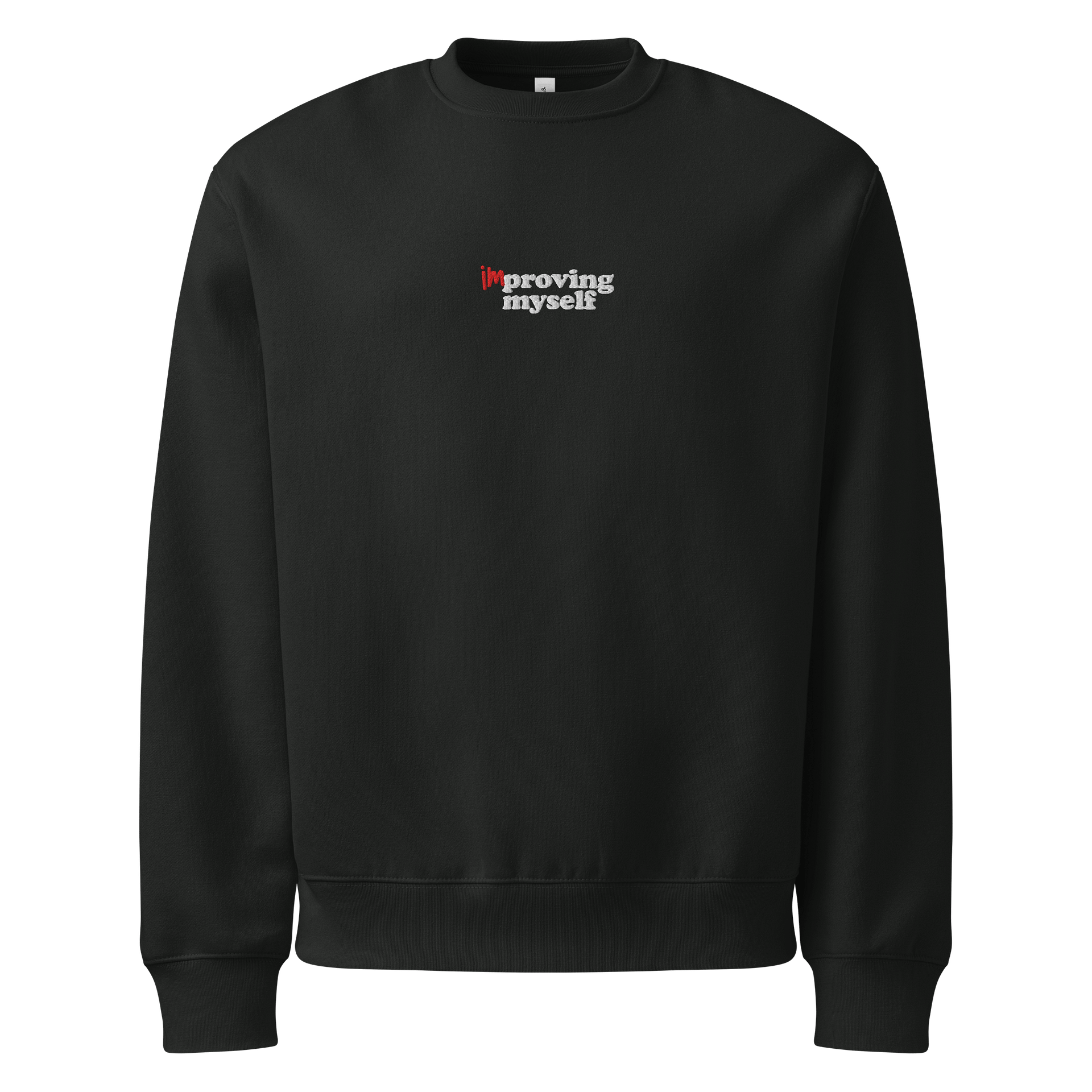 IMproving Myself Embroidered Sweatshirt (Black) product image (1)