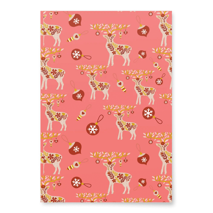 Reindeer& Ornament Wrapping Paper - Red product image (2)