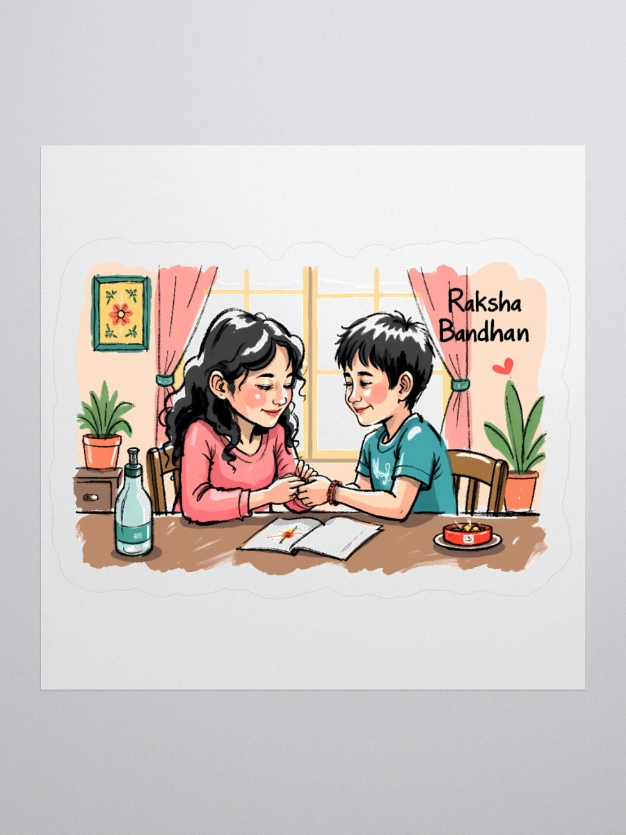 Sister-Brother Bond: Heartwarming Raksha Bandhan Art Sticker product image (1)