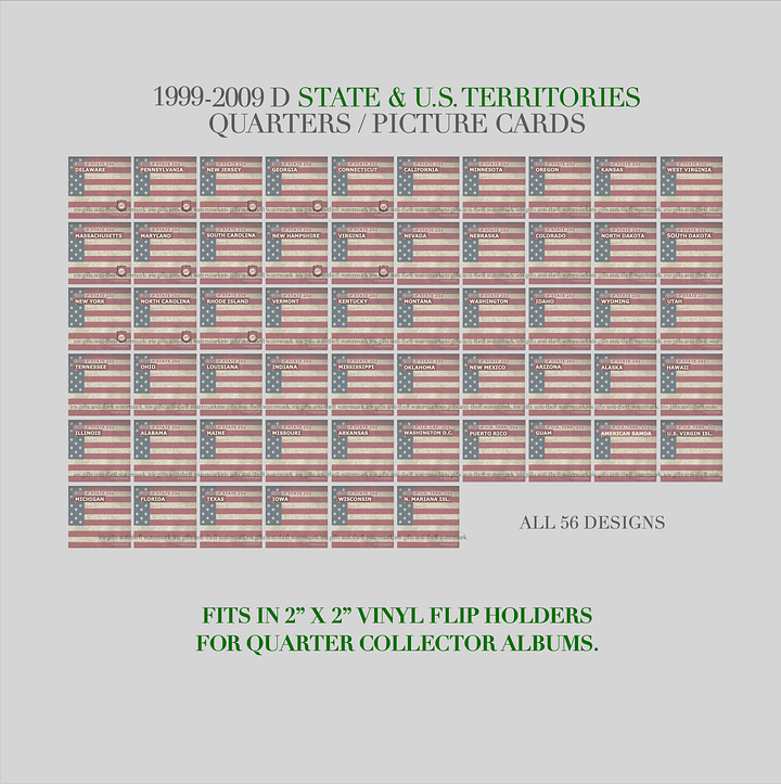 1999-2009 / Denver / State & US Territories Quarters / Printable Picture Cards product image (1)
