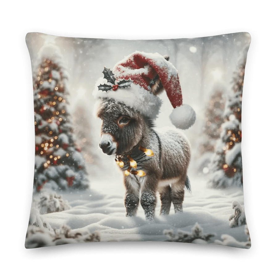Festive Donkey Wonderland Premium Pillow product image (2)