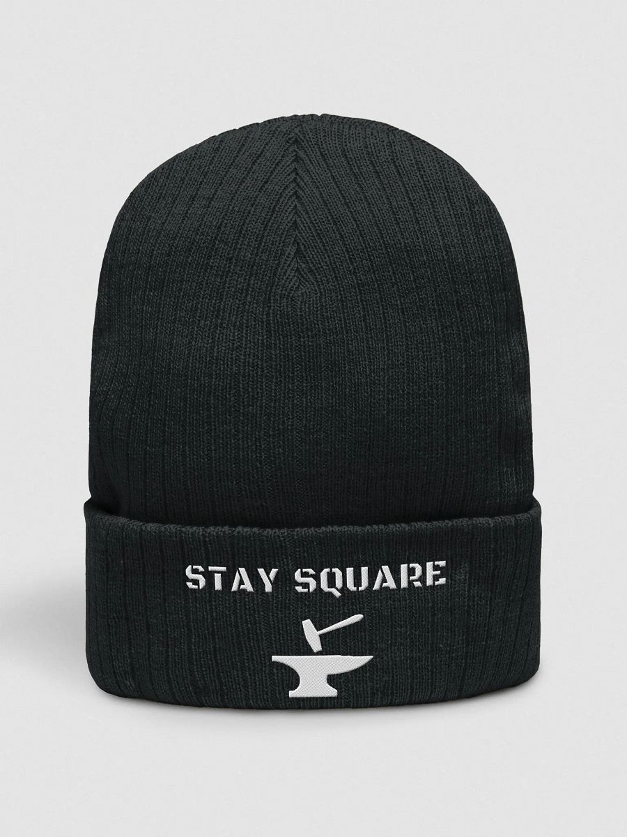 Square Hammer Stay Square Ribbed Knit Beanie product image (1)