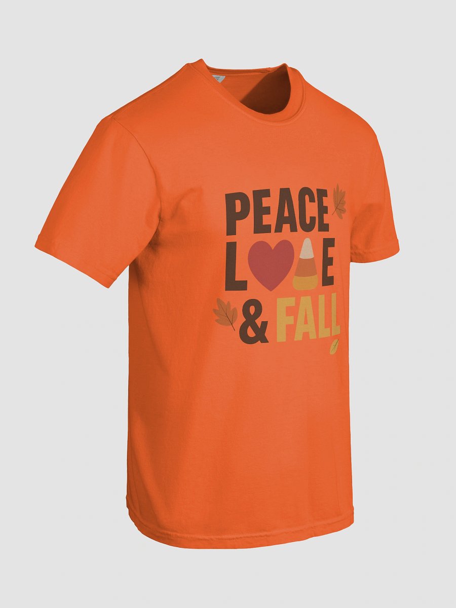 Peace Love & Fall Candy Corn Shirt - Cozy Autumn Graphic Tee, Orange Fall Shirt for Women, Thanksgiving & Pumpkin Patch Outfit product image (10)
