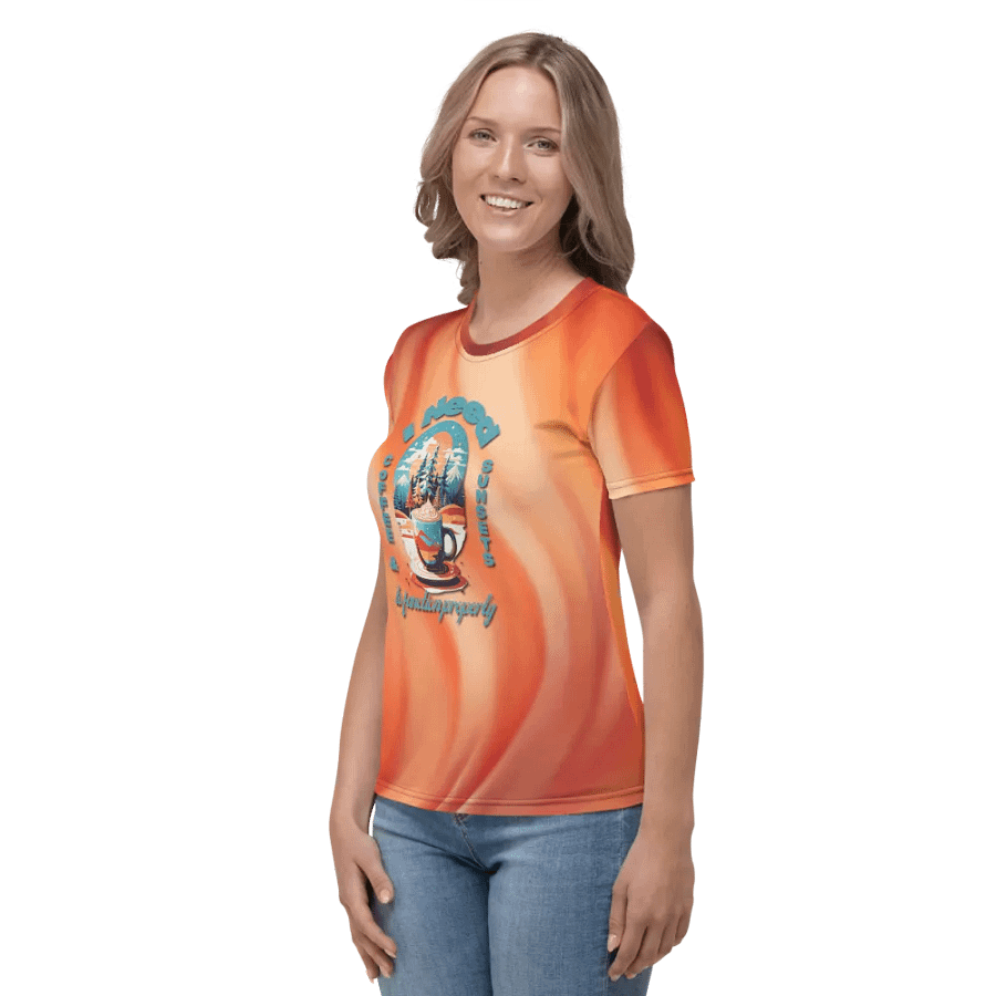 I Need Coffee and Sunsets to Function All Over Print T-shirt product image (4)
