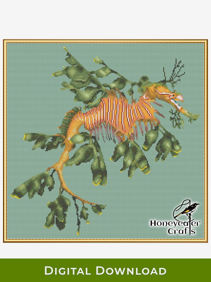 Leafy Seadragon: Marine Cross Stitch Pattern PDF product image (1)