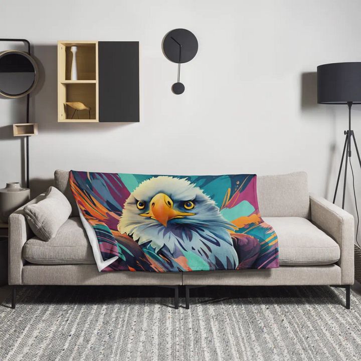 Watercolor 3D Eagle Throw Blanket product image (2)