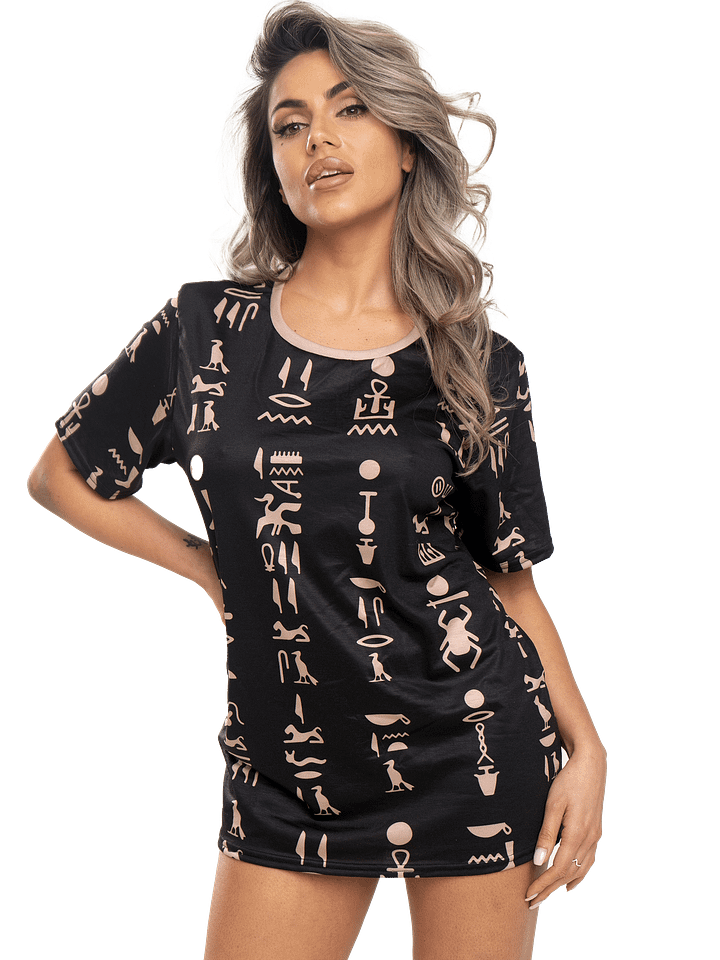 Isis Black Hieroglyphs Muse Women's Crew Neck T-Shirt product image (1)