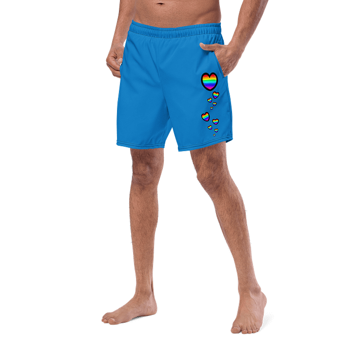 Rainbow Hearts Swimming SHORTS - BLUE product image (2)