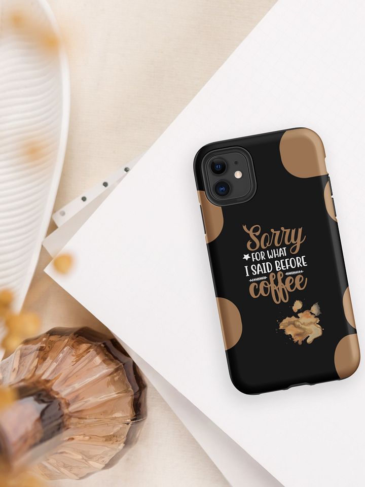 Funny Coffee Lover iPhone Case I Minimalist Aesthetic Phone Cover for Caffeine Addicts I MAGSAFE COMPATIBLE product image (2)