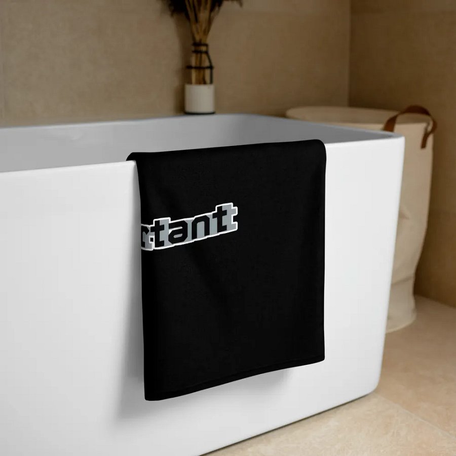 Sublimated Towel - Black - Mr I'm Not Important product image (3)