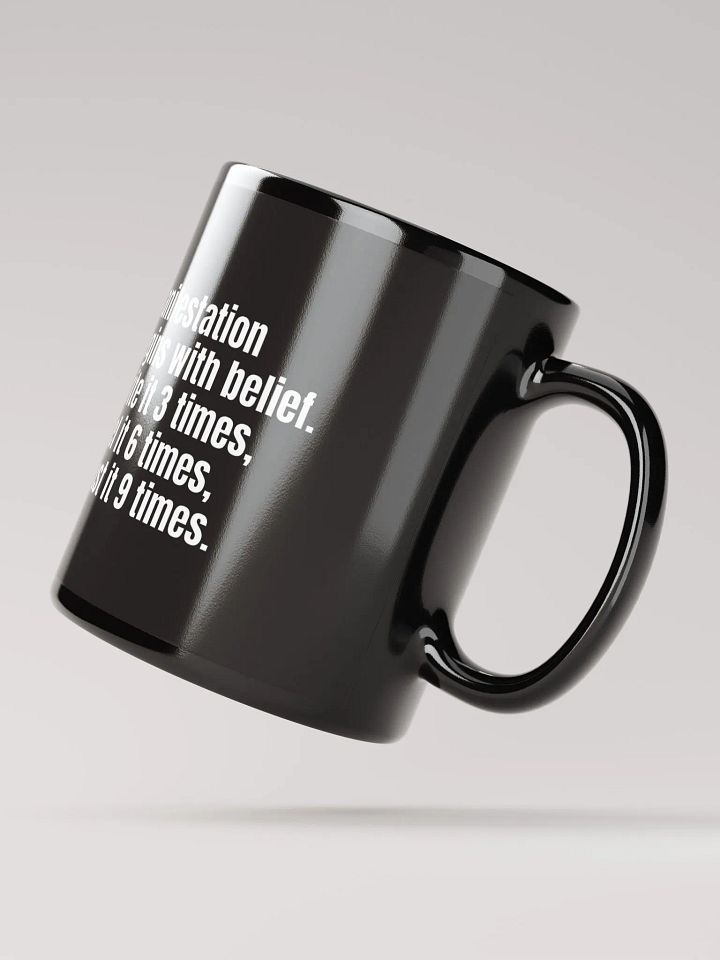 Black Ceramic Mug with Inspirational Quote – "Manifestation Begins with Belief" – Perfect for Mindfulness and Self-Care product image (3)