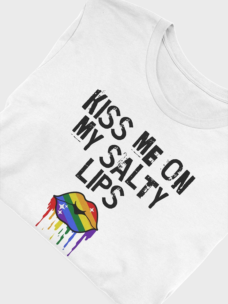 LGBTQ+ T-Shirt - Kiss Me On My Salty Lips Rainbow (White) product image (3)