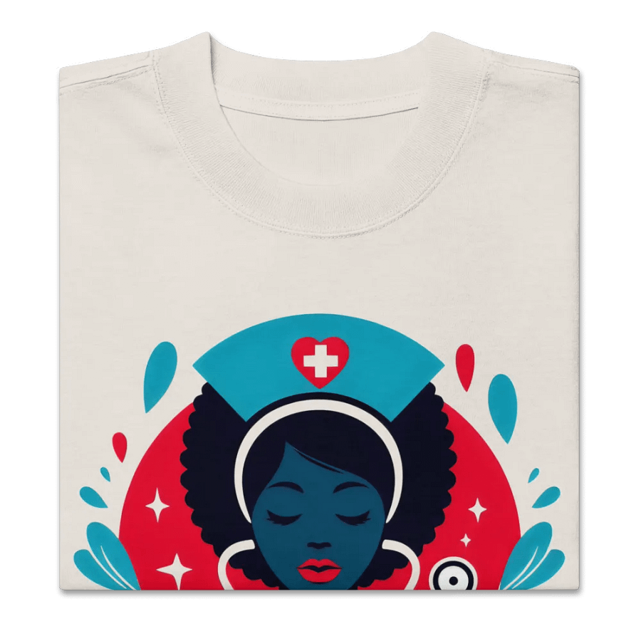 Nurse's Care Stylized Illustration Oversized T-Shirt product image (30)