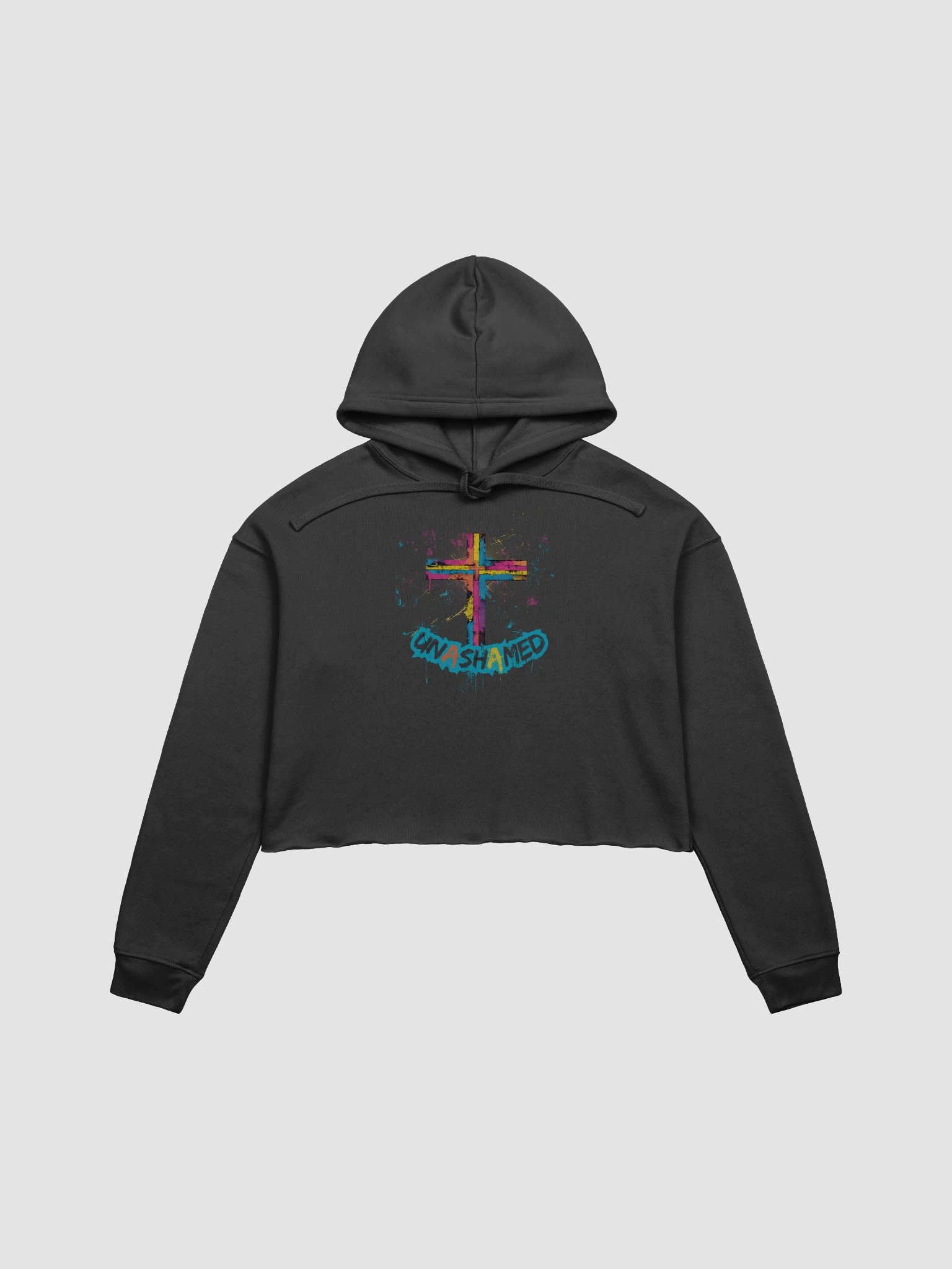 Unashamed Ro 1:16 Cross Crop Top Hoodie - Women's Bella + Canvas fit product image (3)