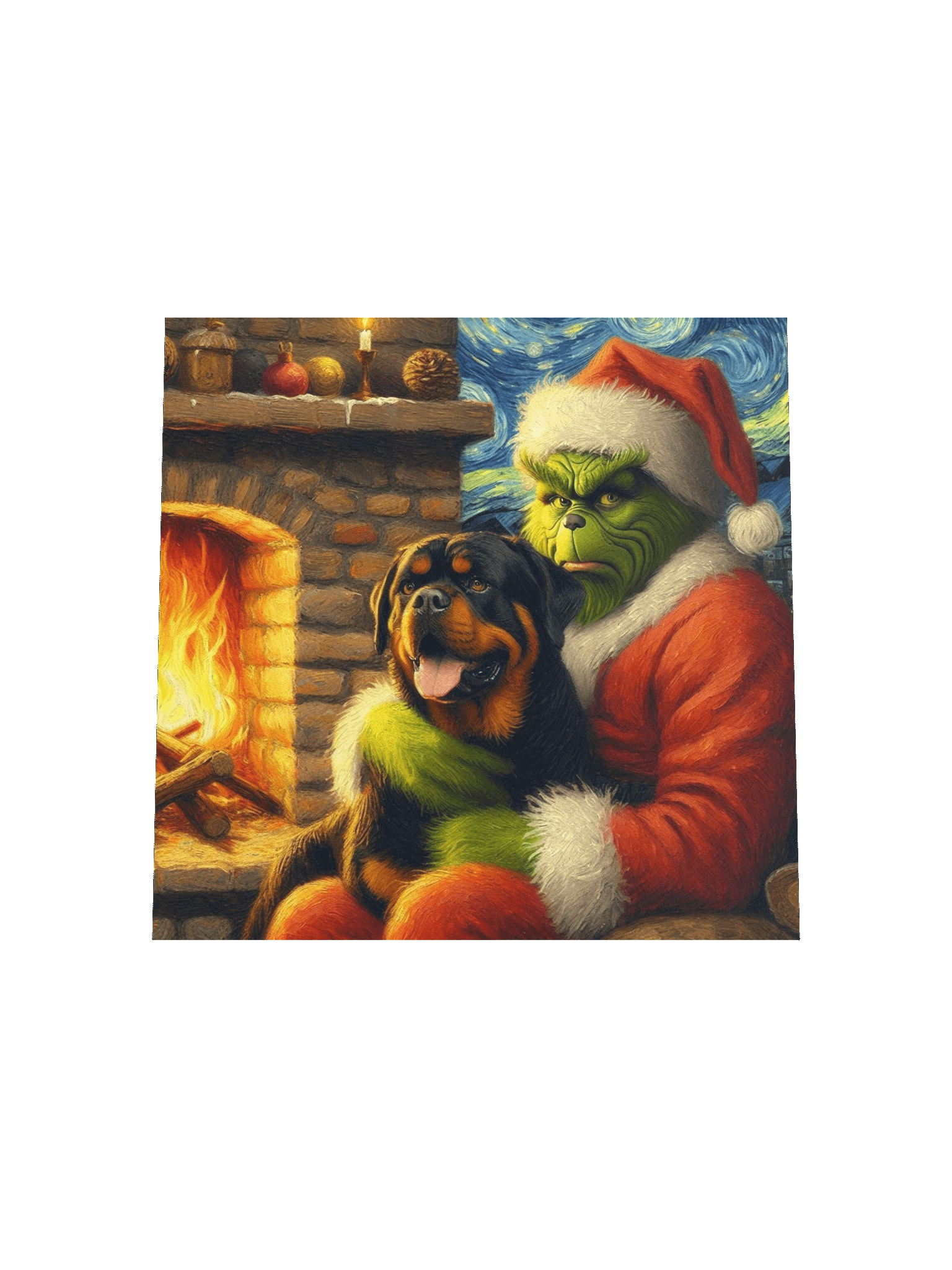 Rottweiler & Festive Grinch Santa Poster product image (17)