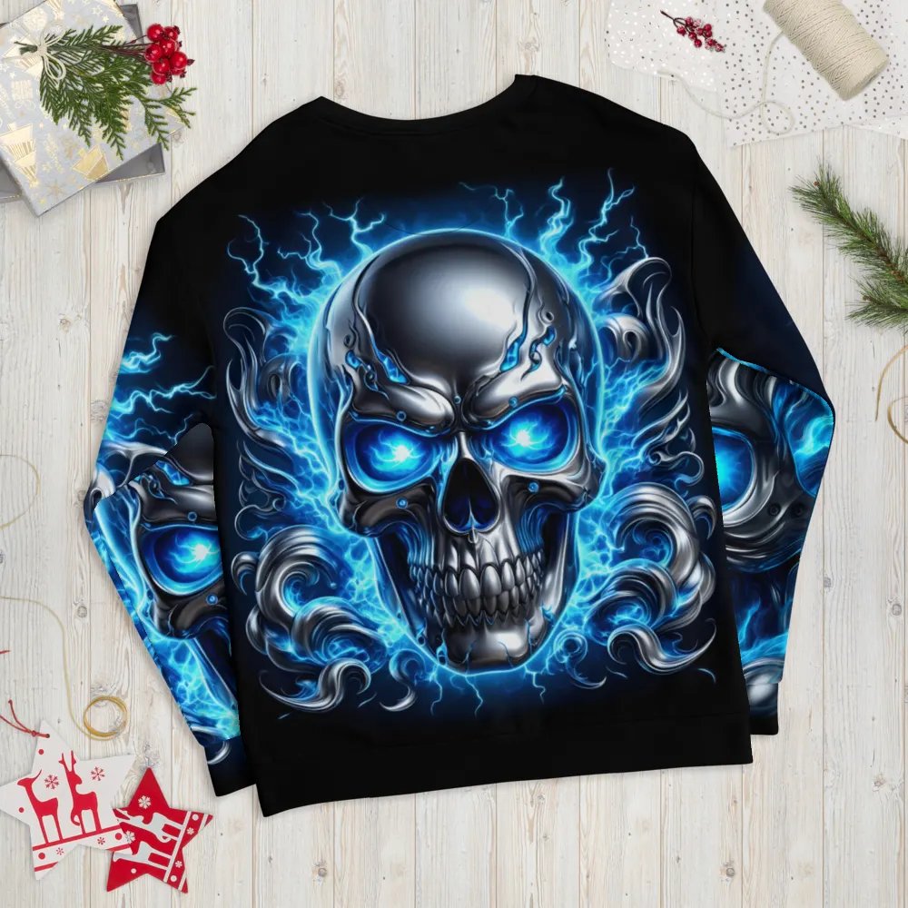 Electric Blue Skull All-Over Print - Unisex Sweatshirt #5 product image (11)