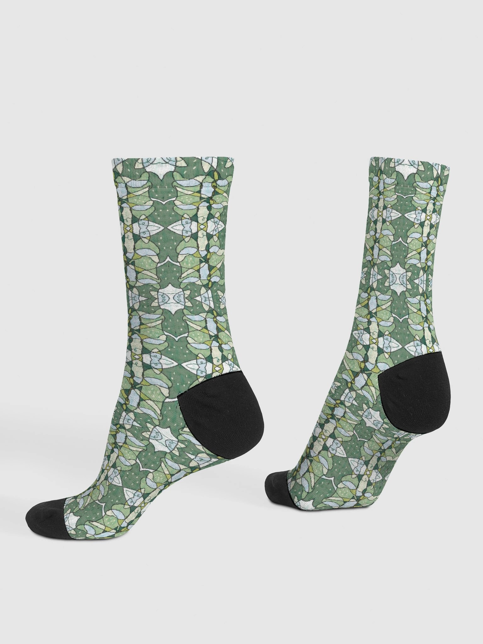 Cucumber Lineage – Sustainable Geometric Crew Socks product image (4)
