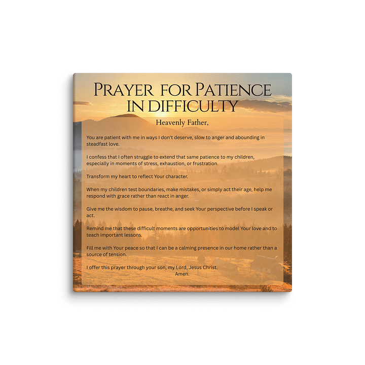 Prayer for Patience in Difficulty - Canvas product image (12)