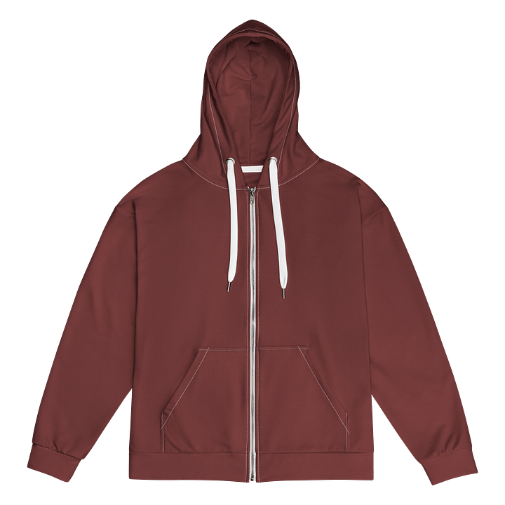 Auburn Red Brown Solid Color Eco Friendly Unisex Zip Hoodie product image (1)