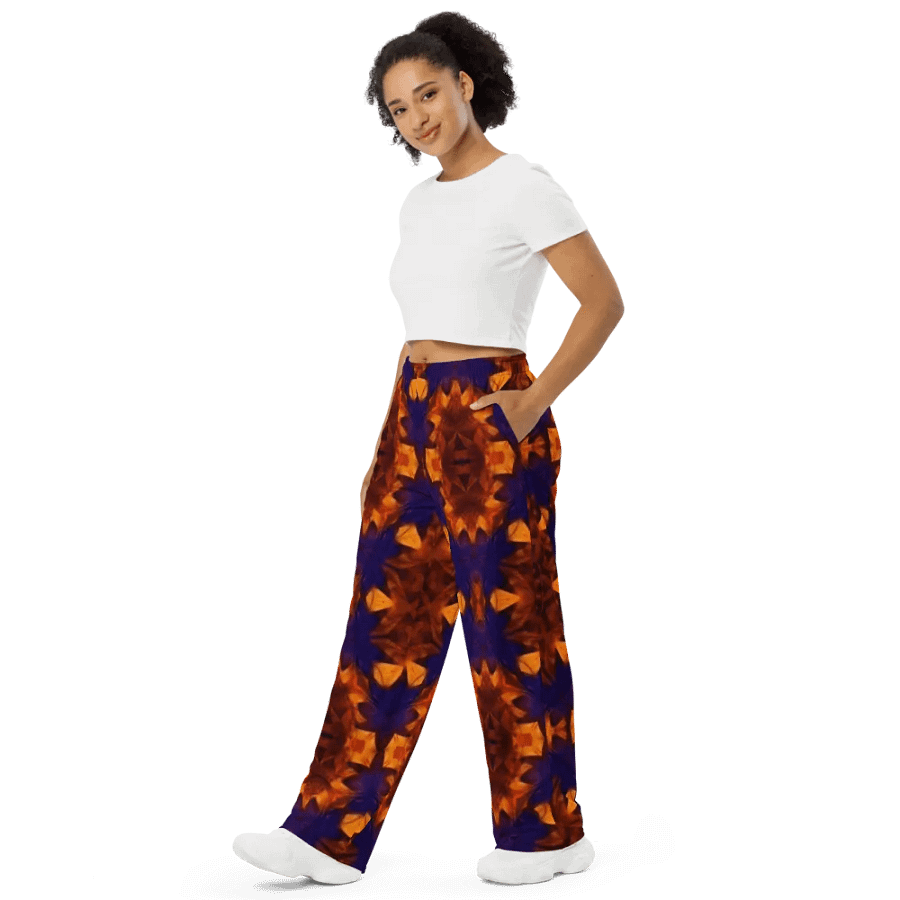 Blue Orange Kaleidoscope Wideleg Pants product image (4)