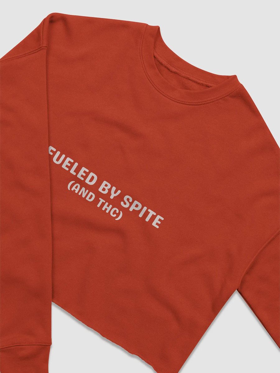 FUELED BY SPITE (white design) women's fleece crop sweatshirt product image (12)