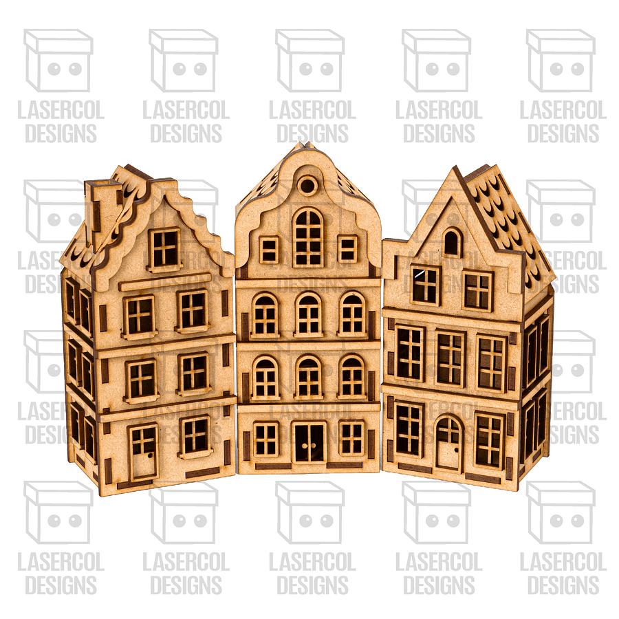 Christmas Houses Set 1 (5 Styles) - Laser Cut Files product image (3)