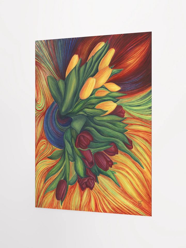 Vibrant Matte Poster Print - Yellow and Purple Tulips product image (2)