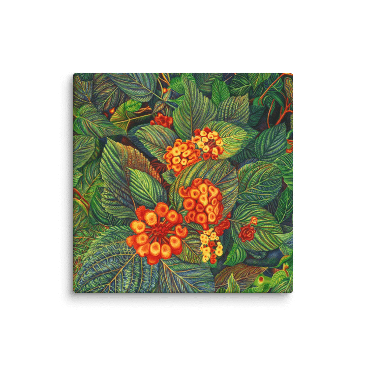 Floral Tapestry Canvas - Bright Orange Flowers product image (1)