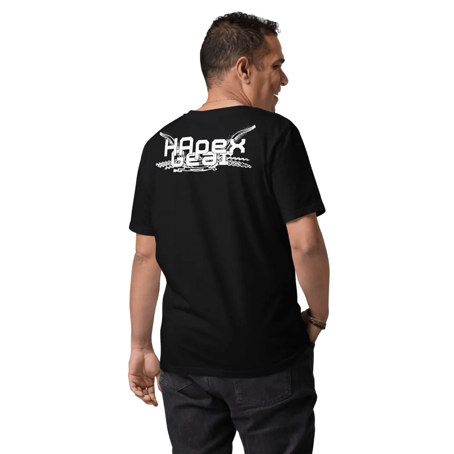 Alex - Embroidered - Organic Cotton T-Shirt - White HApex Gear Black Logo product image (9)