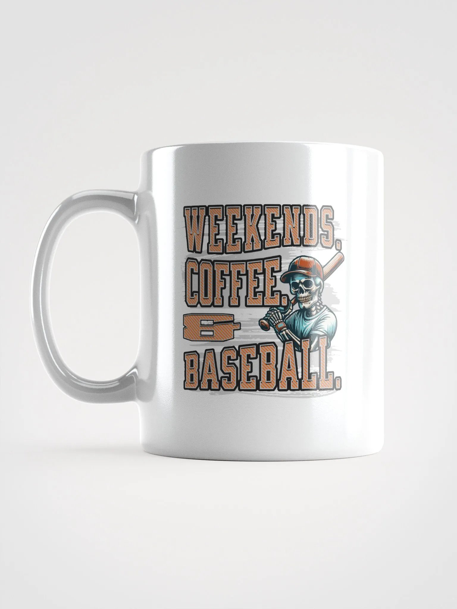 Weekends Coffee And Baseball Skeleton Sporty Mug product image (1)