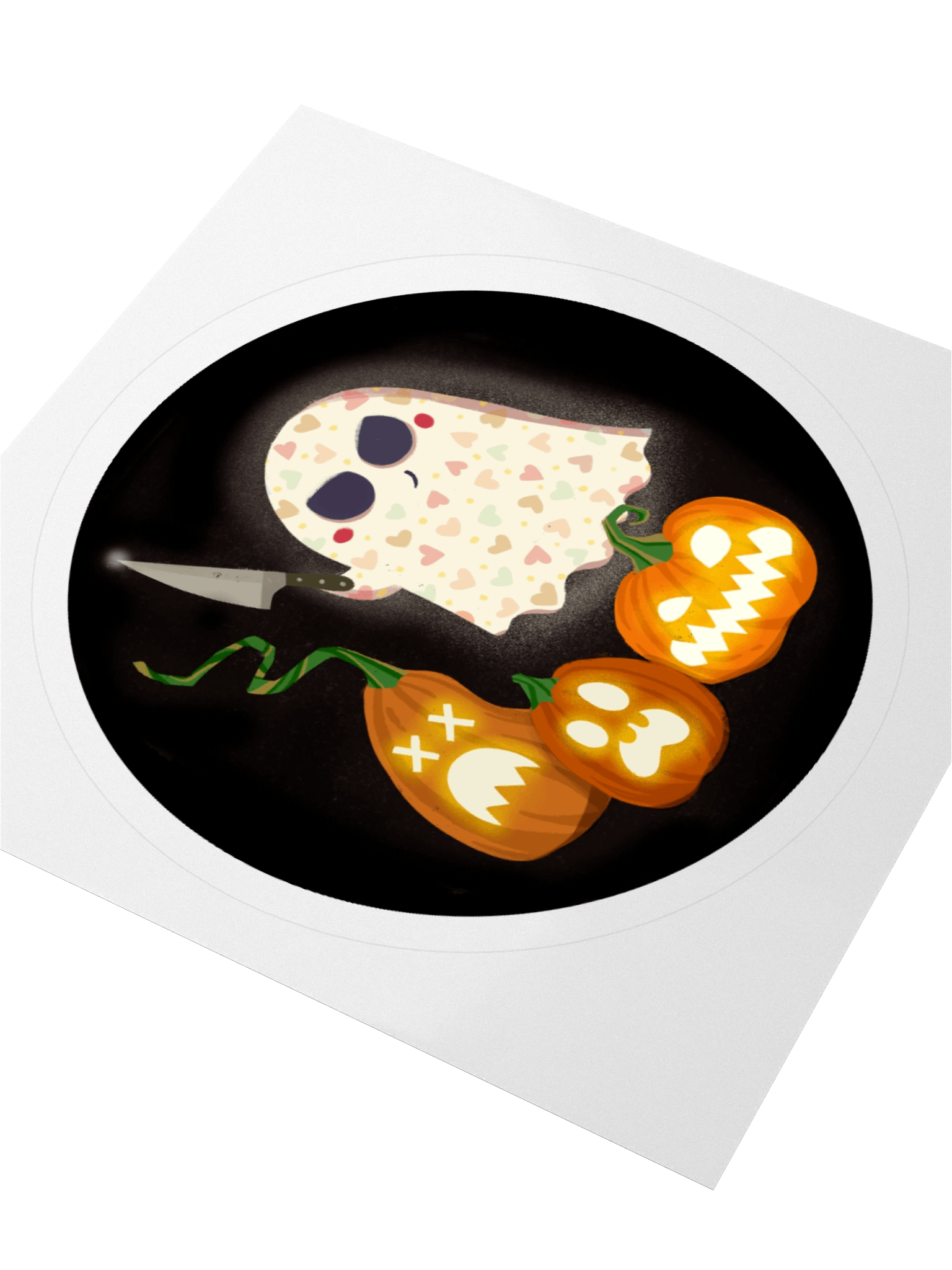 Little Ghost Pumpkin Carver - Vinyl Sticker product image (3)