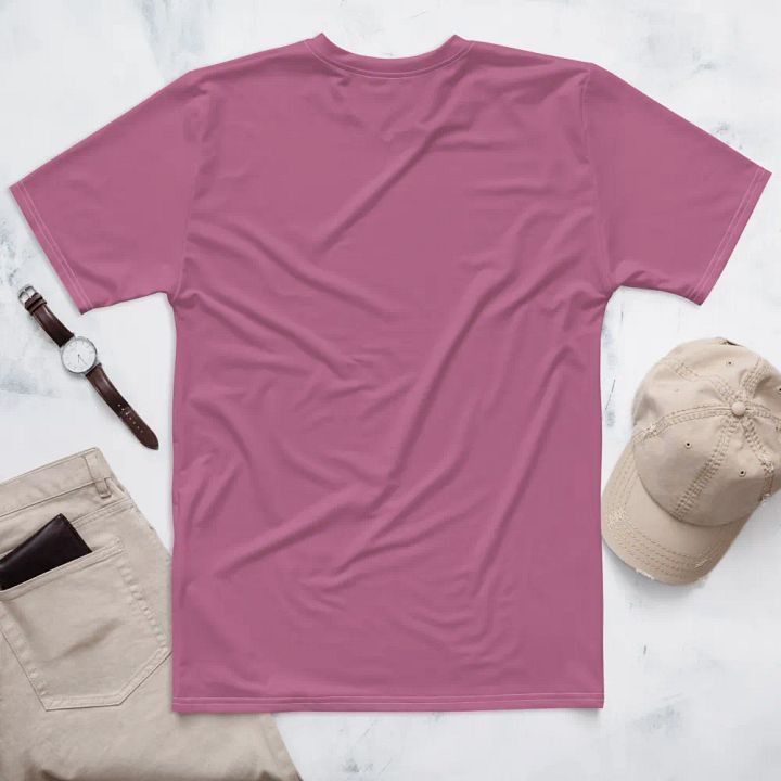 Plain Medium Dark Carnation Pink True Summer Men's Crewneck Polyester Heavyweight Premium T-Shirt by Treasure Pie product image (2)