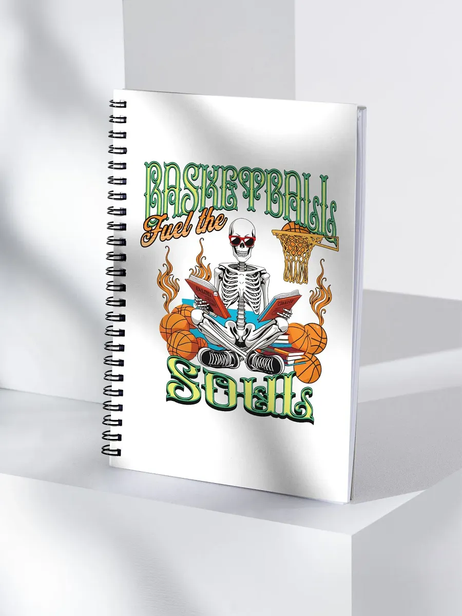 Basketball Fuel The Soul Skeleton Hoop Spiral Notebook product image (3)
