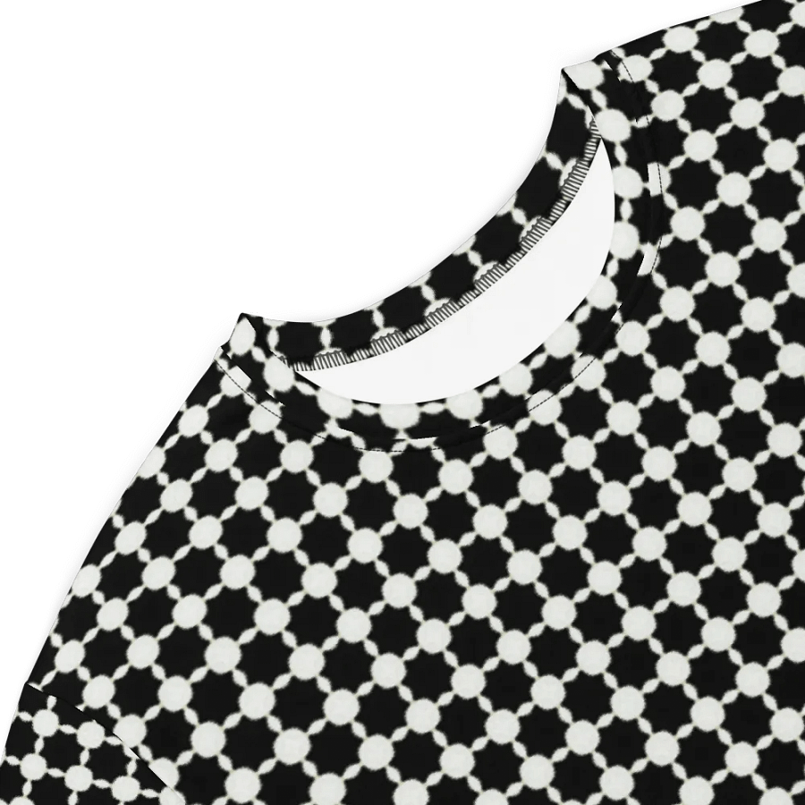 Abstract Black and White Chain Ladies T Shirt Dress product image (5)