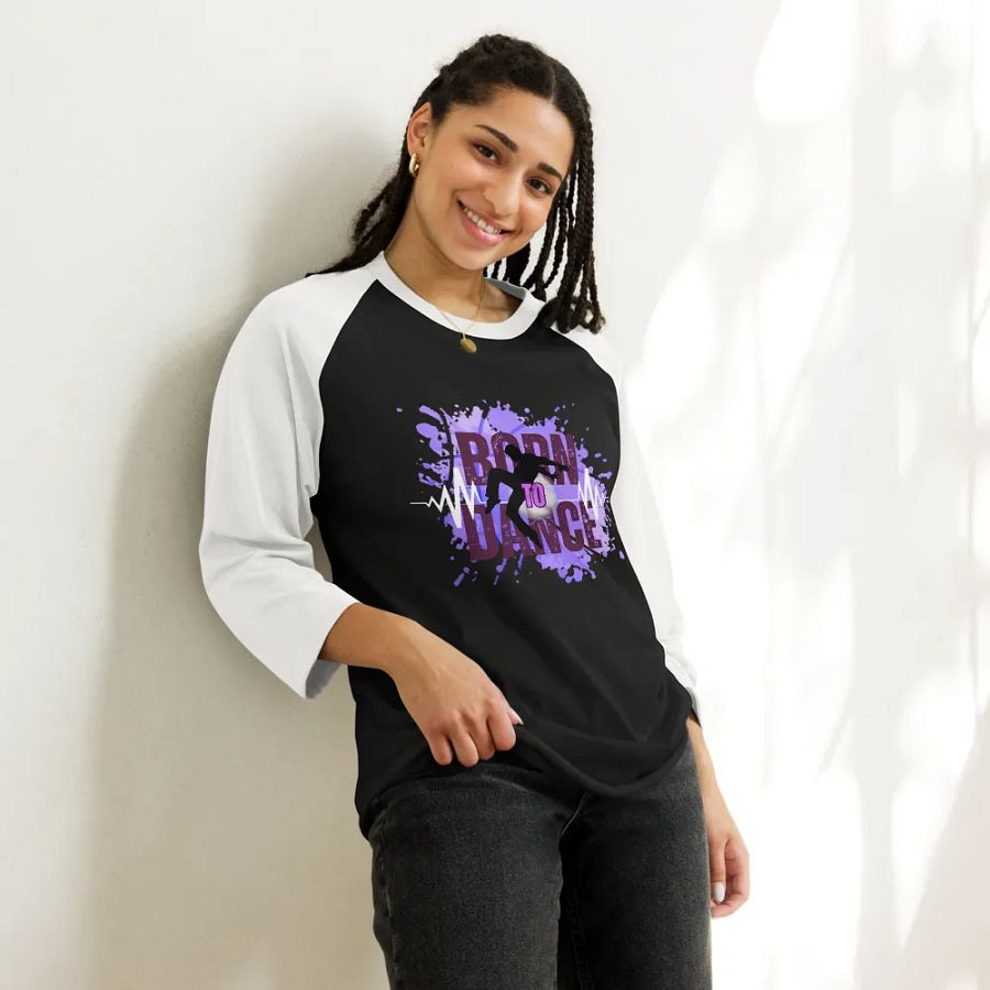 Born to Dance His Silhouette Dynamo Raglan Two Color Tee product image (9)