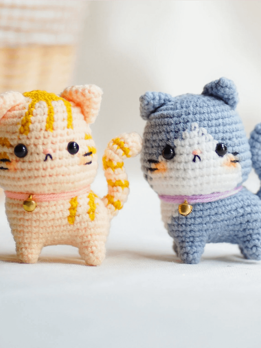 Striped Cat and Bicolor Tabby - PDF Pattern product image (1)