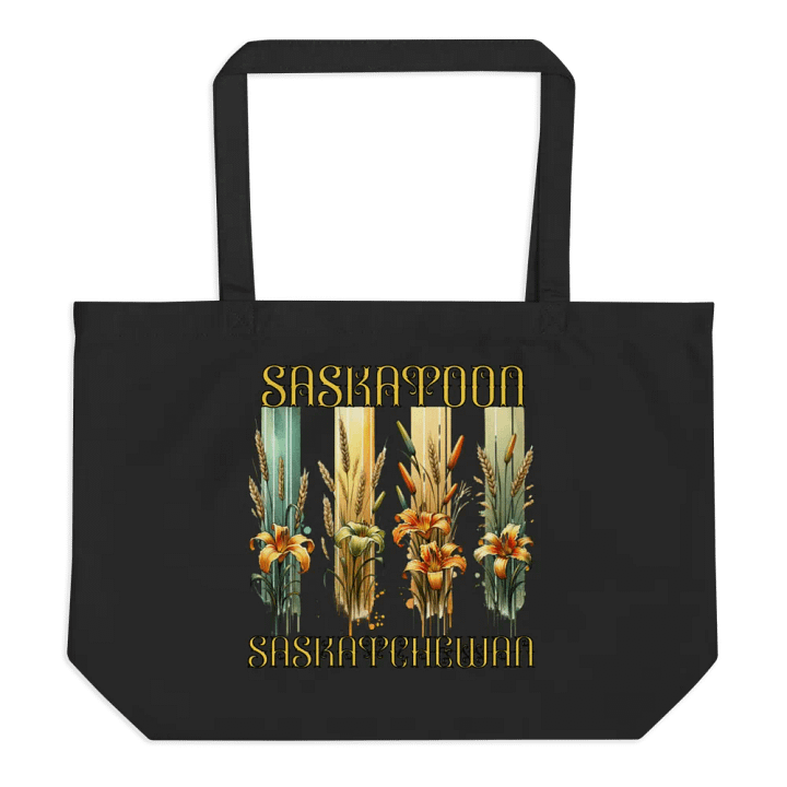 Saskatoon Saskatchewan 4 Vertical Tiger Lily Wheat Organic Tote Bag product image (1)
