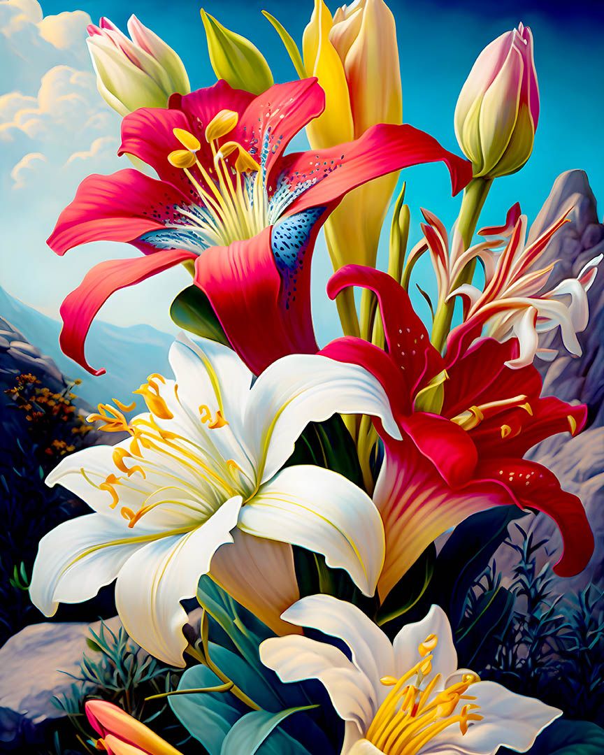 Lilies Alstroemeria Flower Poster product image (1)